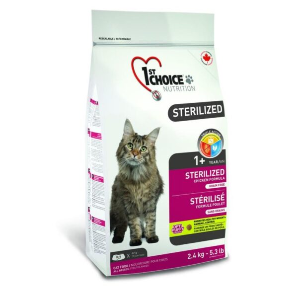 CHOICE Корм для домашних кошек Sterilized курица с бататом 2,4кг